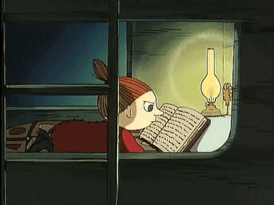 little my reading by oil lamp